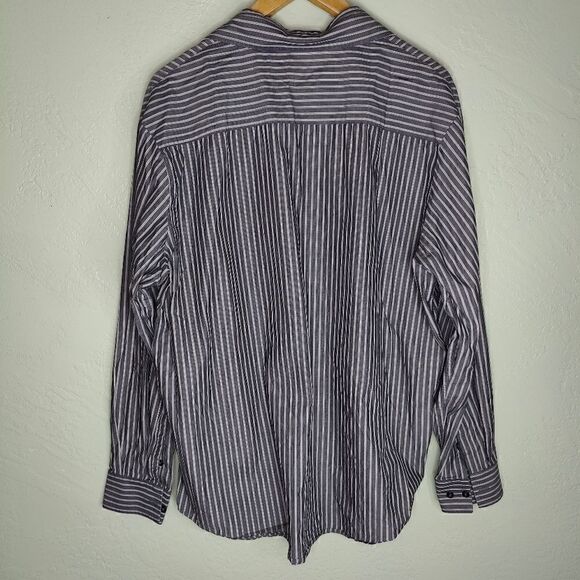 Perry Ellis Cotton Pinstripes Button Up Shirt - Picture 3 of 8